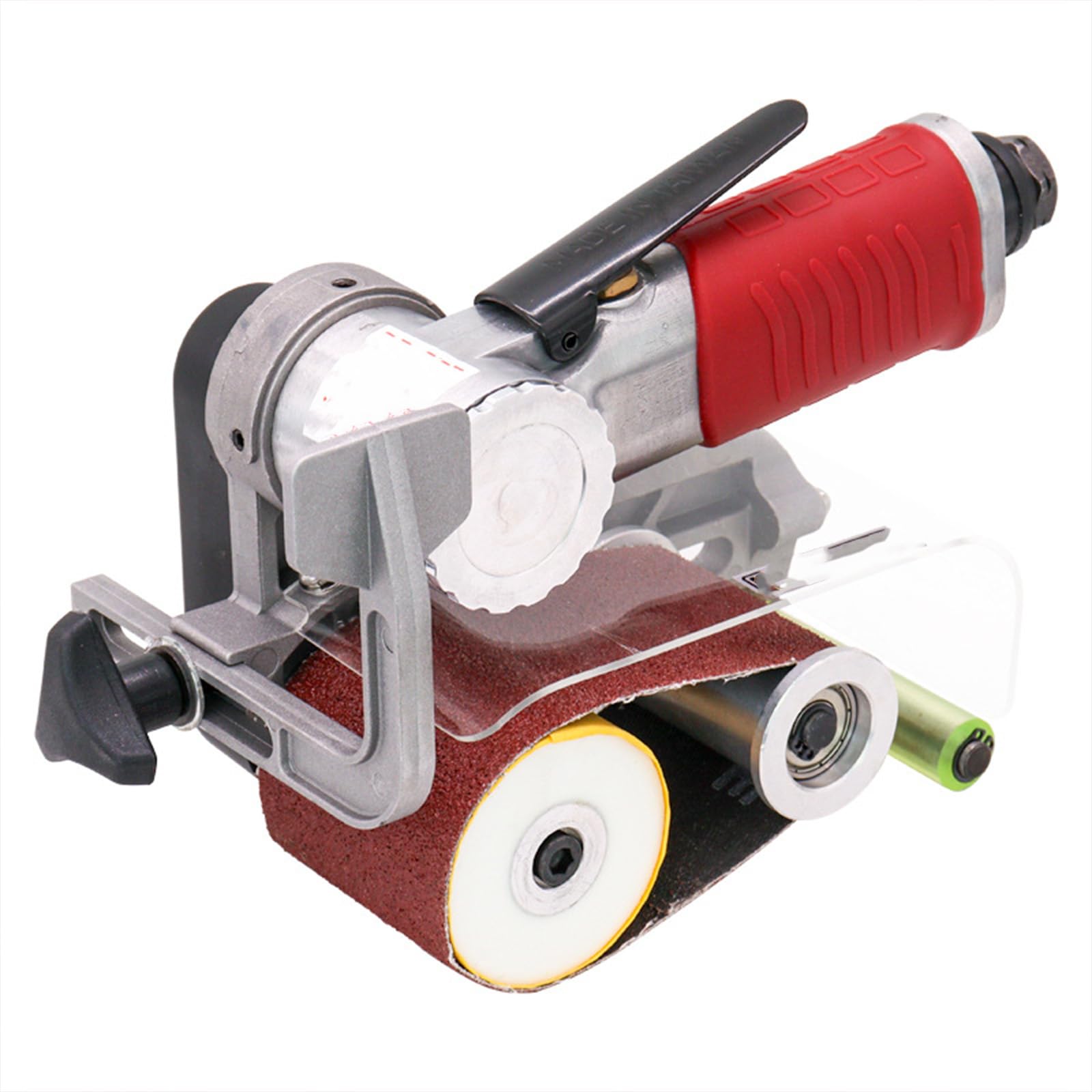 LTzygmion Pneumatic Belt Sander, Belt Sander Polisher With Adjustable Handle, 7000 Rpm Speed, Low Noise For Woodworking, Stainless Steel Pipe Polishing