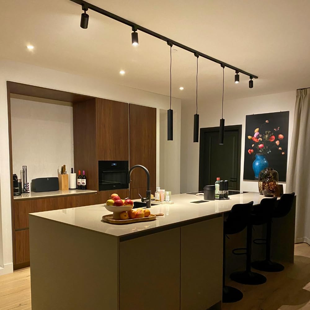 Qub Focus III 1-Phasen LED Schienensystem Komplettset 400cm I-Form GU10 Schwarz