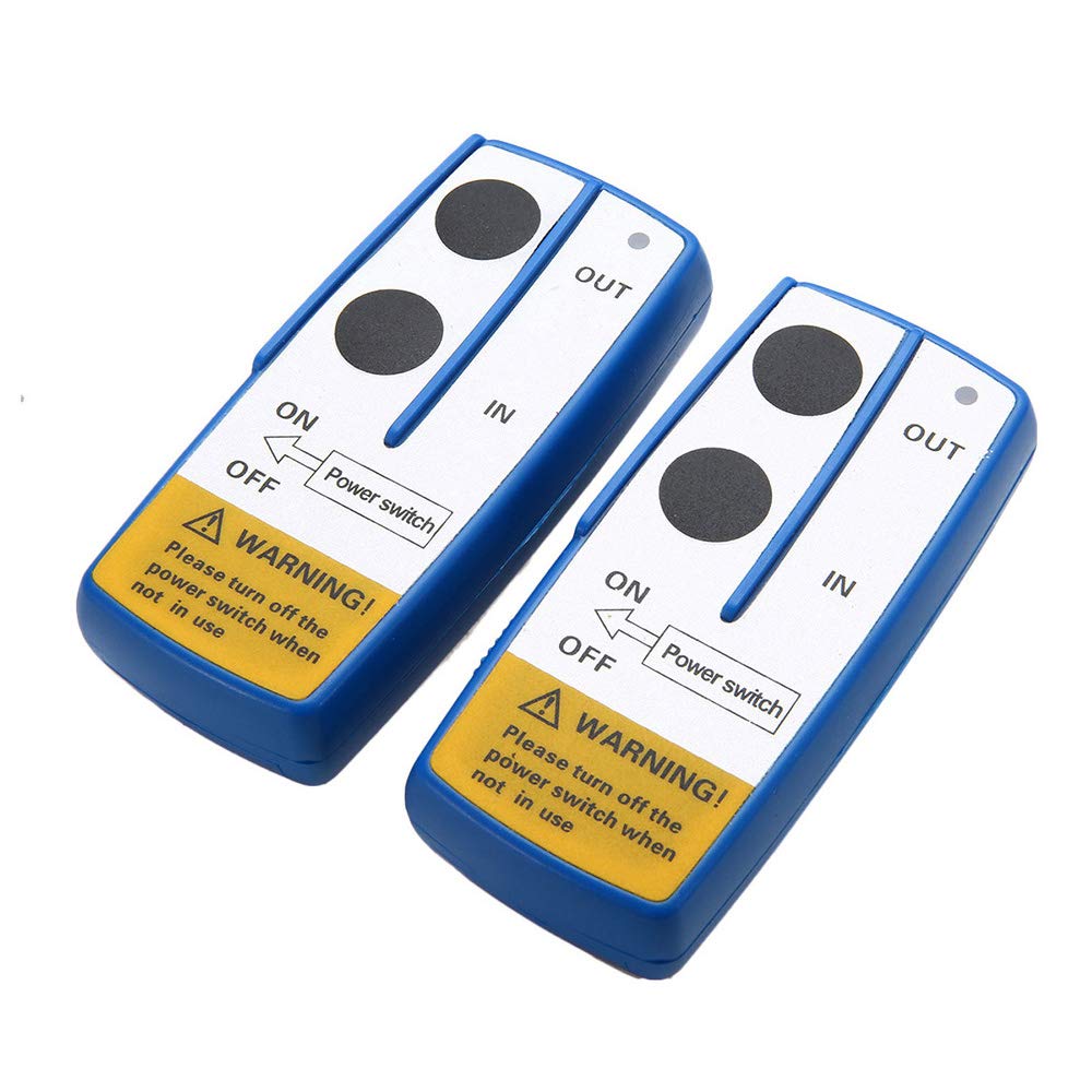 Shkalacar 12 V Telecomando per argano senza fili,2 pezzi Kit telecomando per verricello per console senza fili fino a 50 ft per Jeep ATV SUV, avec batterie