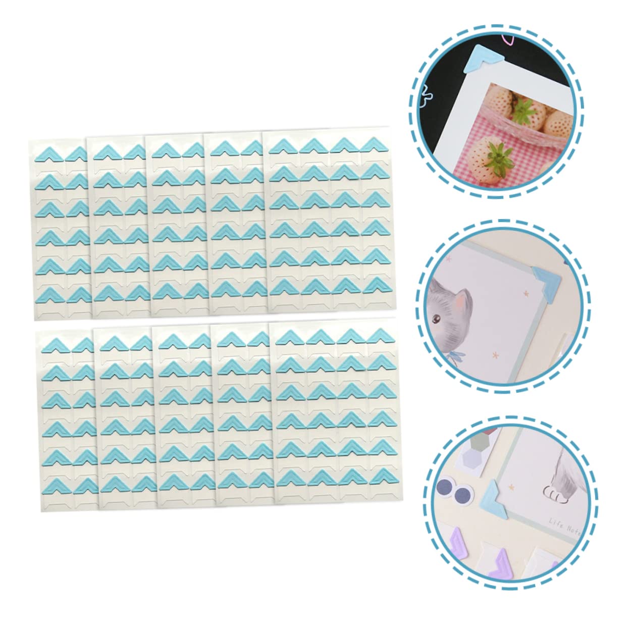 OSALADI Pegatinas Esquinas Fotos Autoadhesivas Para Álbumes Scrapbooking Y Manualidades Decorativas Y Versátiles 10 Hojas*5