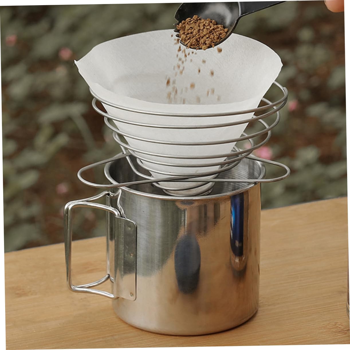 PRETYZOOM 2pcs Reusable Coffee Filter Dripper Folding Funnel for Outdoor Camping Coffee Drip Holder for Backpacking and Travel