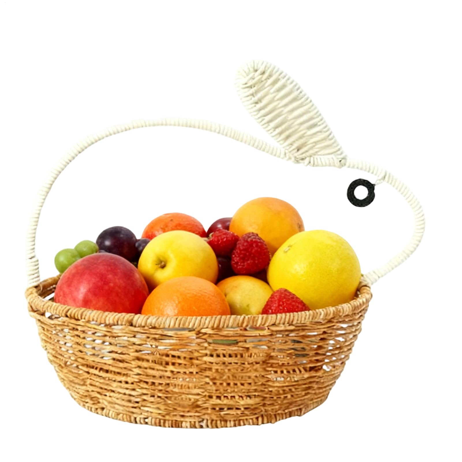 Panier de rangement en rotin tressé haut de gamme au design rustique fait main