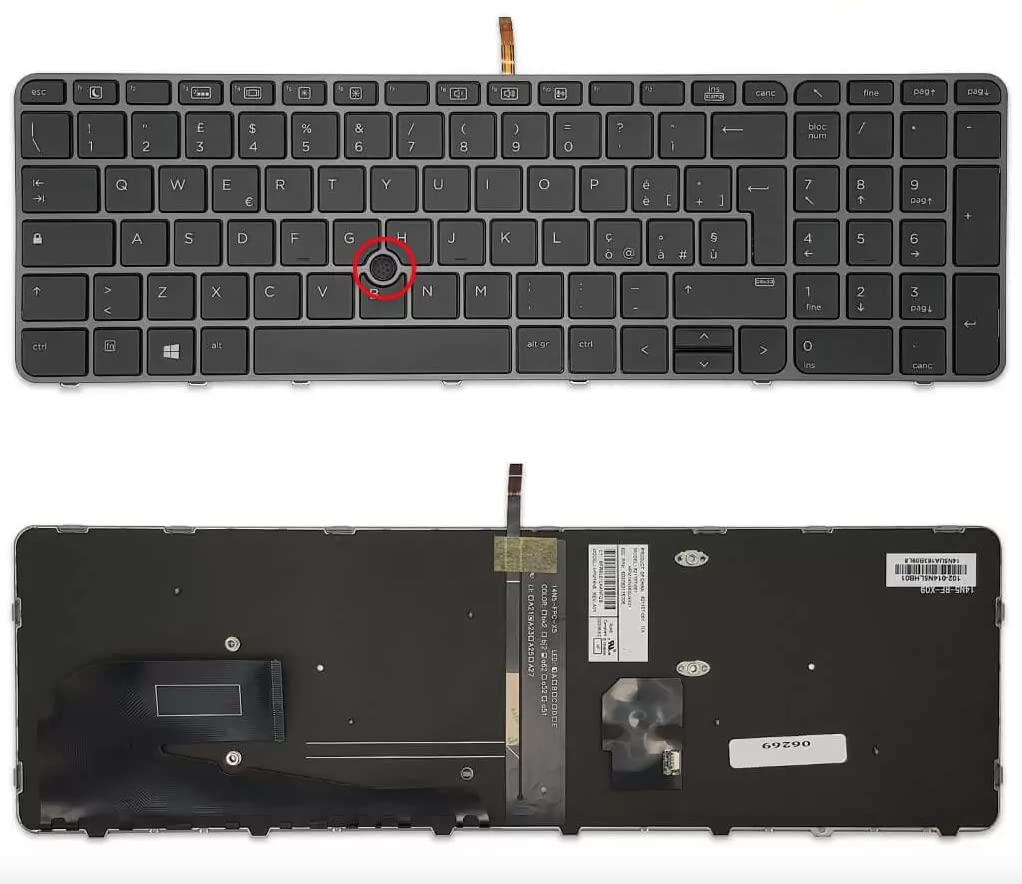 INFOELETTRONICA LO STORE DELLA CONVENIENZA E QUALITA' Tastiera Italiana Retroilluminata per HP EliteBook 755 G3, 850 G3, 850 G4, Zbook 15U G3 G4