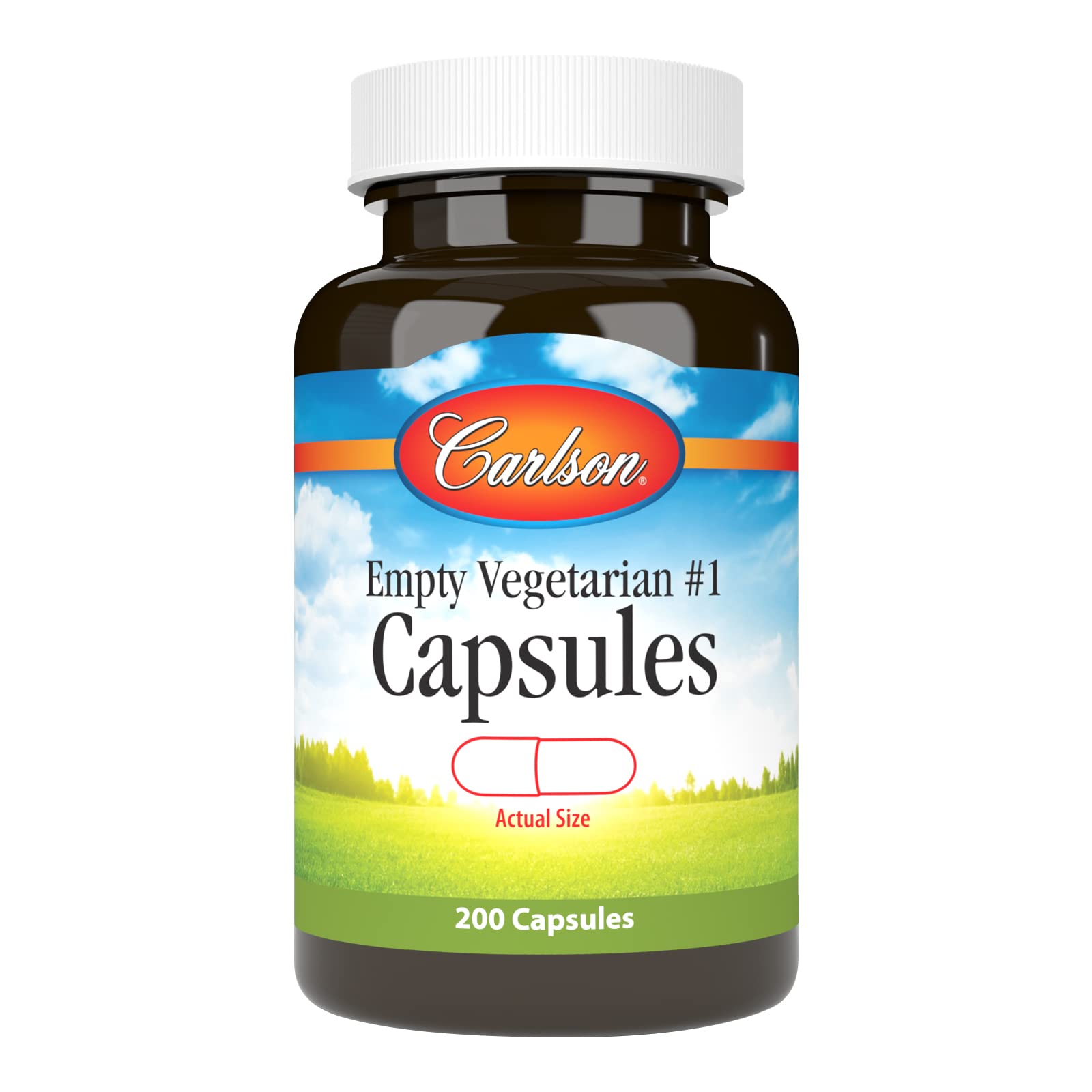 Carlson Cápsulas Vegetarianas Vazias Tamanho #1, 200 cápsulas