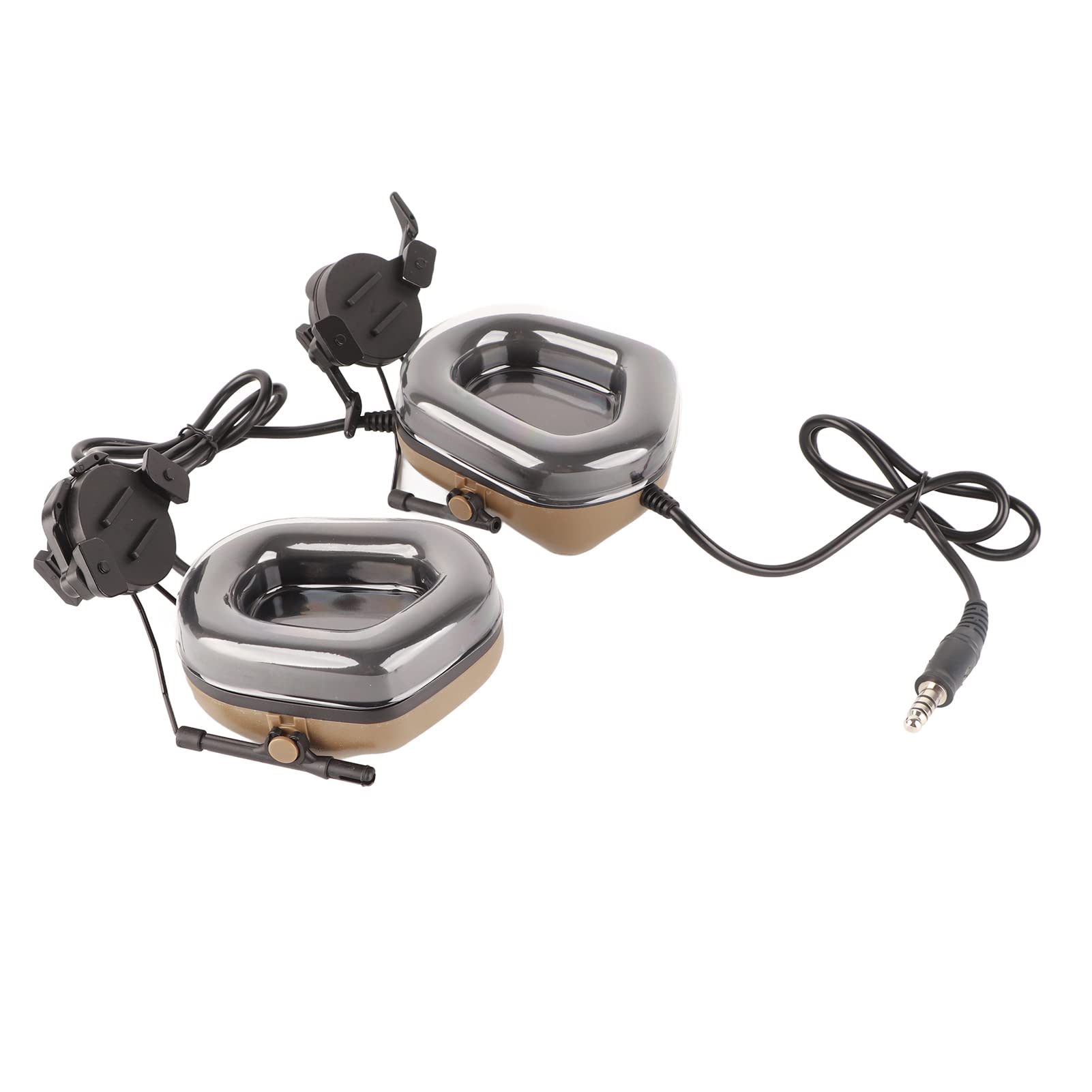 Fydun Airsoft Dummy Tactical, Tácticas Plegables Impermeables para Exteriores, Auriculares con Micrófono, Auriculares para Juegos de Combate CS, Barro (Broncearse)