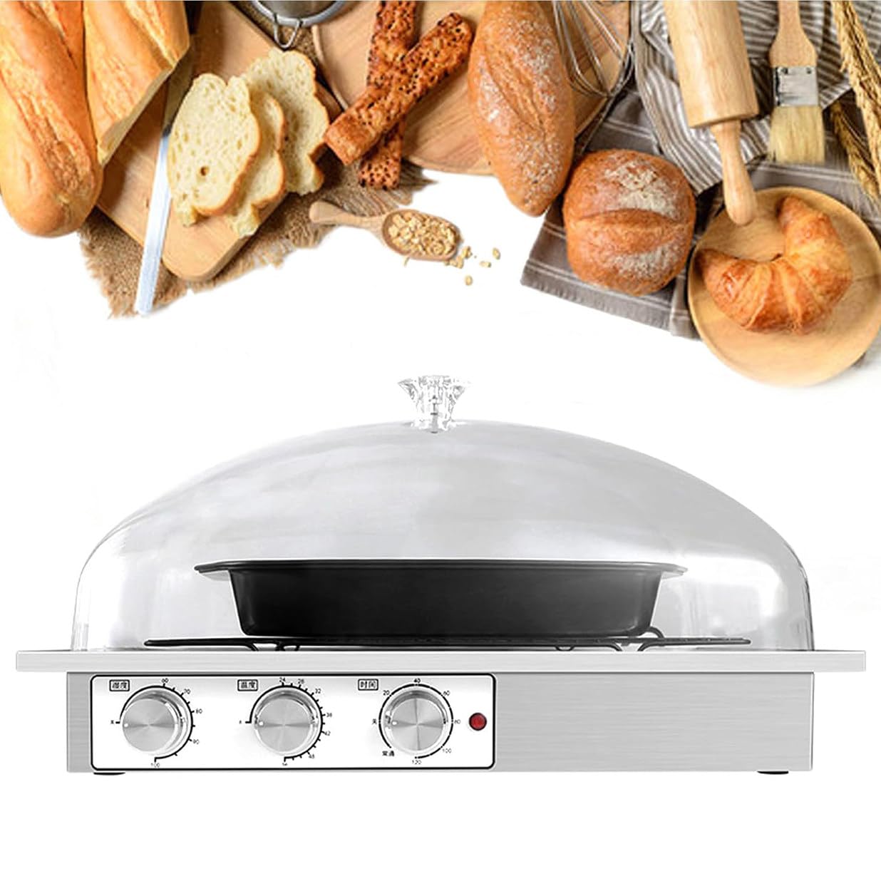 Electric Dough Proofer - Sourdough Bread Fermentation Box - with Humidity(60-100%) &amp; Temperature(24~54°C) &amp; Timing(0-120 Minutes) Adjustment, for Toast, Yogurt, Natto 510 * 360 * 290mm