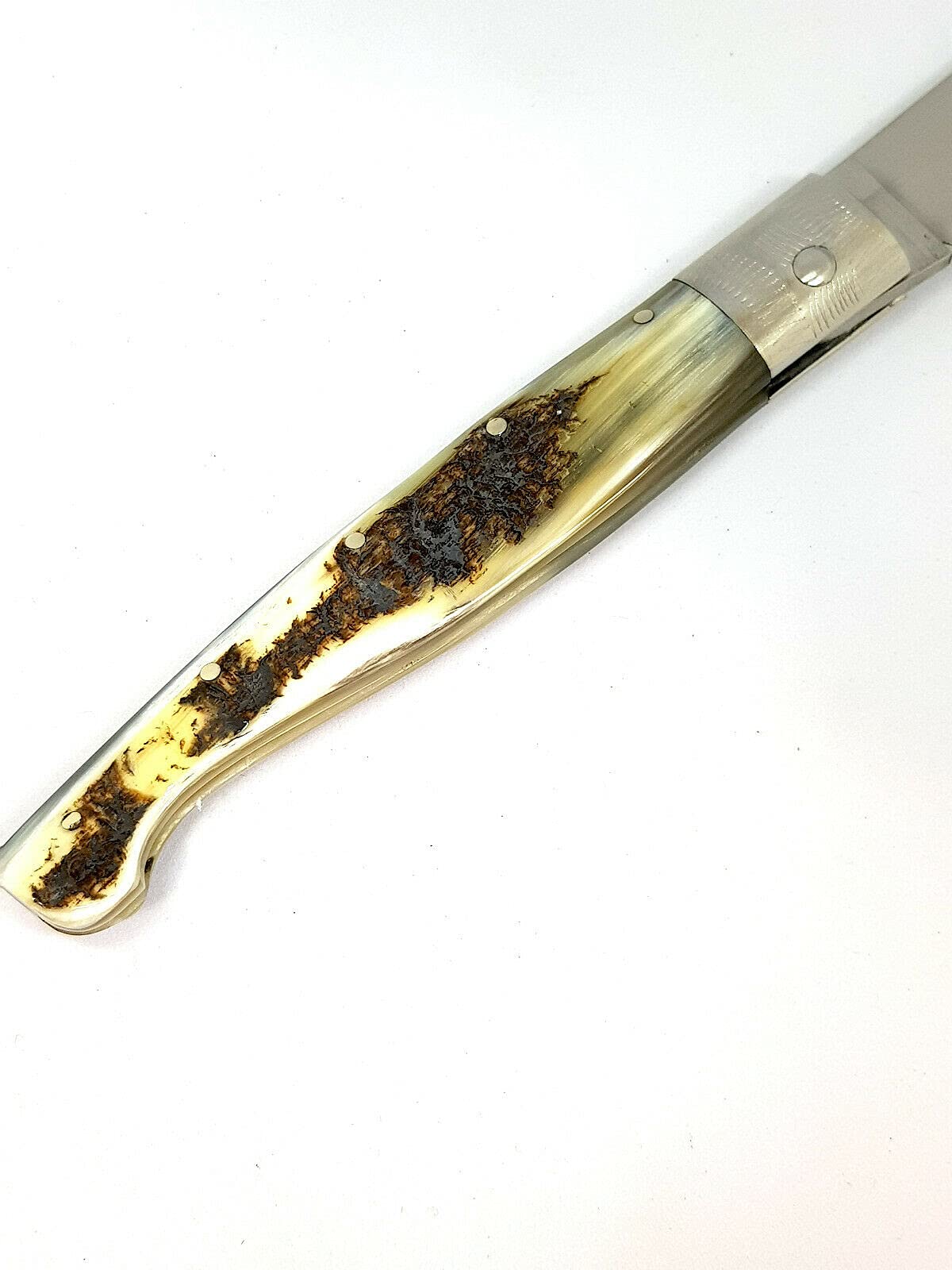 Coltello Da caccia Sardo PATTADA Artigianale TASCABILE MANICO IN CORNO SARDEGNA da COLLEZIONE Coltelli sardi artigianali coltellino fatto a mano LUNGHEZZA LAMA 10 CM APERTO 21 CM CHIUSO 12