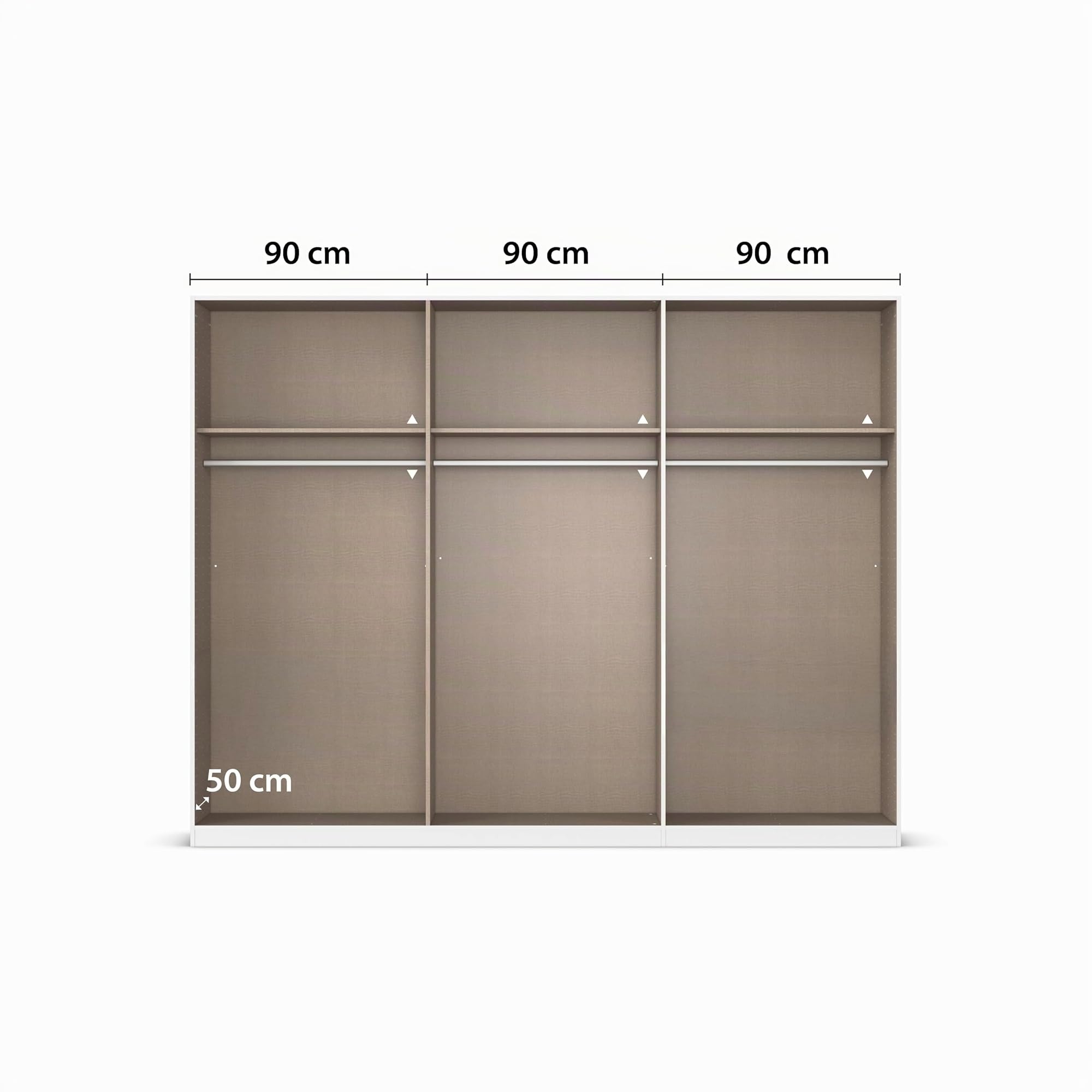 Rauch Möbel MONOSTAR, Kleiderschrank, Farbe Weiß, Breite 271 cm
