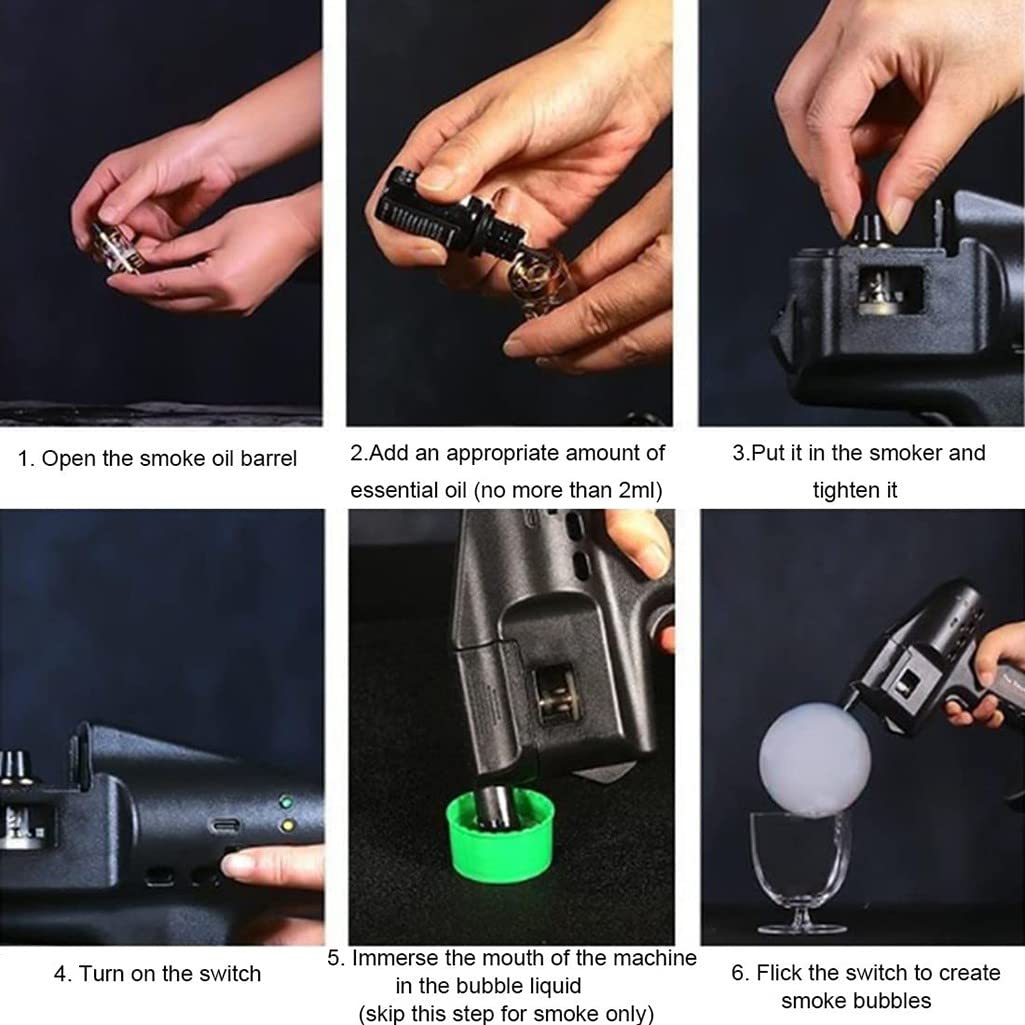 Affumicatore Portatile per Alimenti, Fumo Set di Strumenti Fai da Te, Pistola a Bolle Fumo Portatile per Carne, Bevande, Barbecue, Formaggio