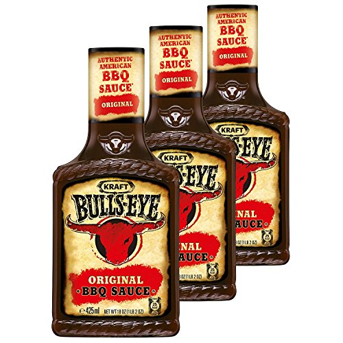 Bull's Eye BBQ salsa original, 3 unidades, salsa para barbacoa, 3 botellas de 425 g