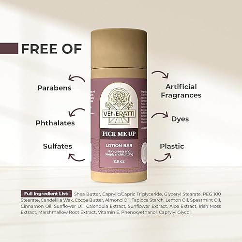 Miniatura 9 de Lotion Bar Wake Up Scent - Vegana, fabricada en los Estados Unidos, productos ecológicos - Absorción rápida, no pegajosa - Ingredientes naturales