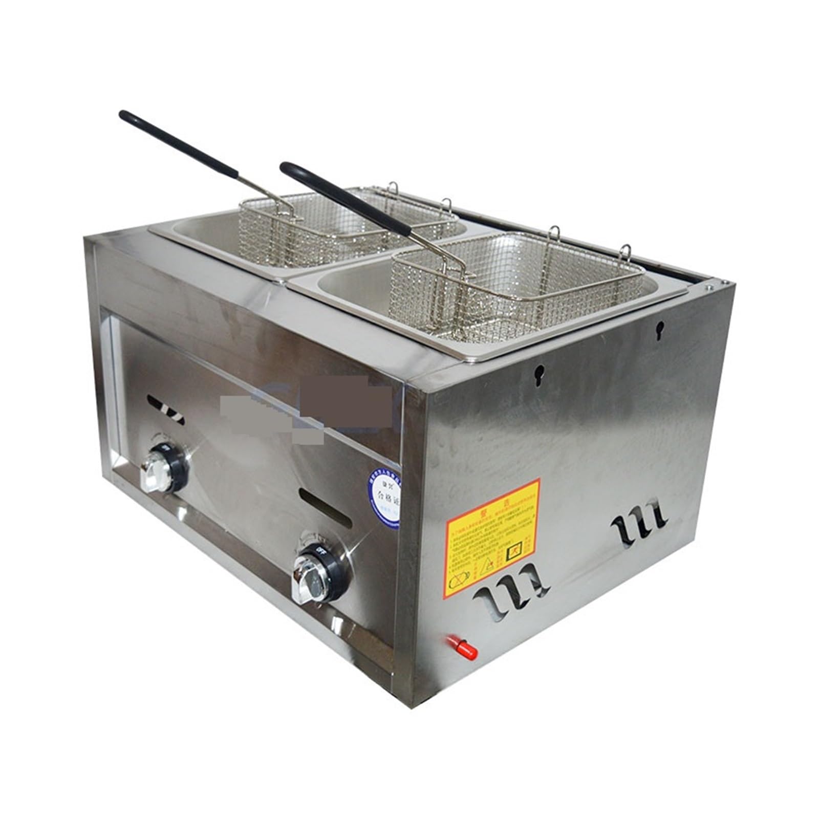 Freidora de gas comercial De Aire Ahorro energía doble cilindro papas fritas acero inoxidable Cocina Fácilmente Una Gran Variedad Alimentos