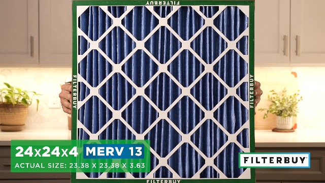 Image of Filterbuy 24x24x4 Air Filter MERV 13 Smoke & Allergy Defense (4-Pack)