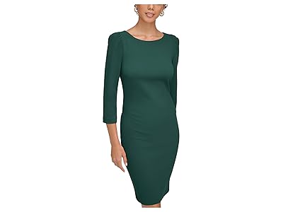 Calvin Klein 3/4 Sleeve Round Neck Sheath Women
