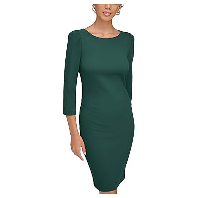 Calvin Klein 3/4 Sleeve Round Neck Sheath Women