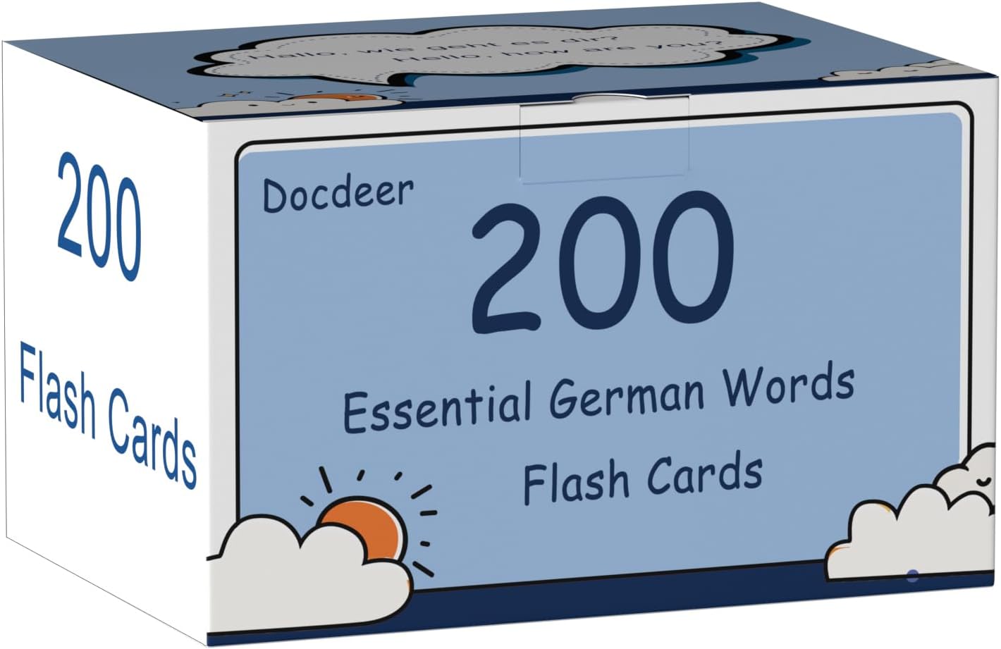 200 Essential German Words Vocabulary Flash Cards Flashcard for Beginners Adults | Learn German for Beginners Adult