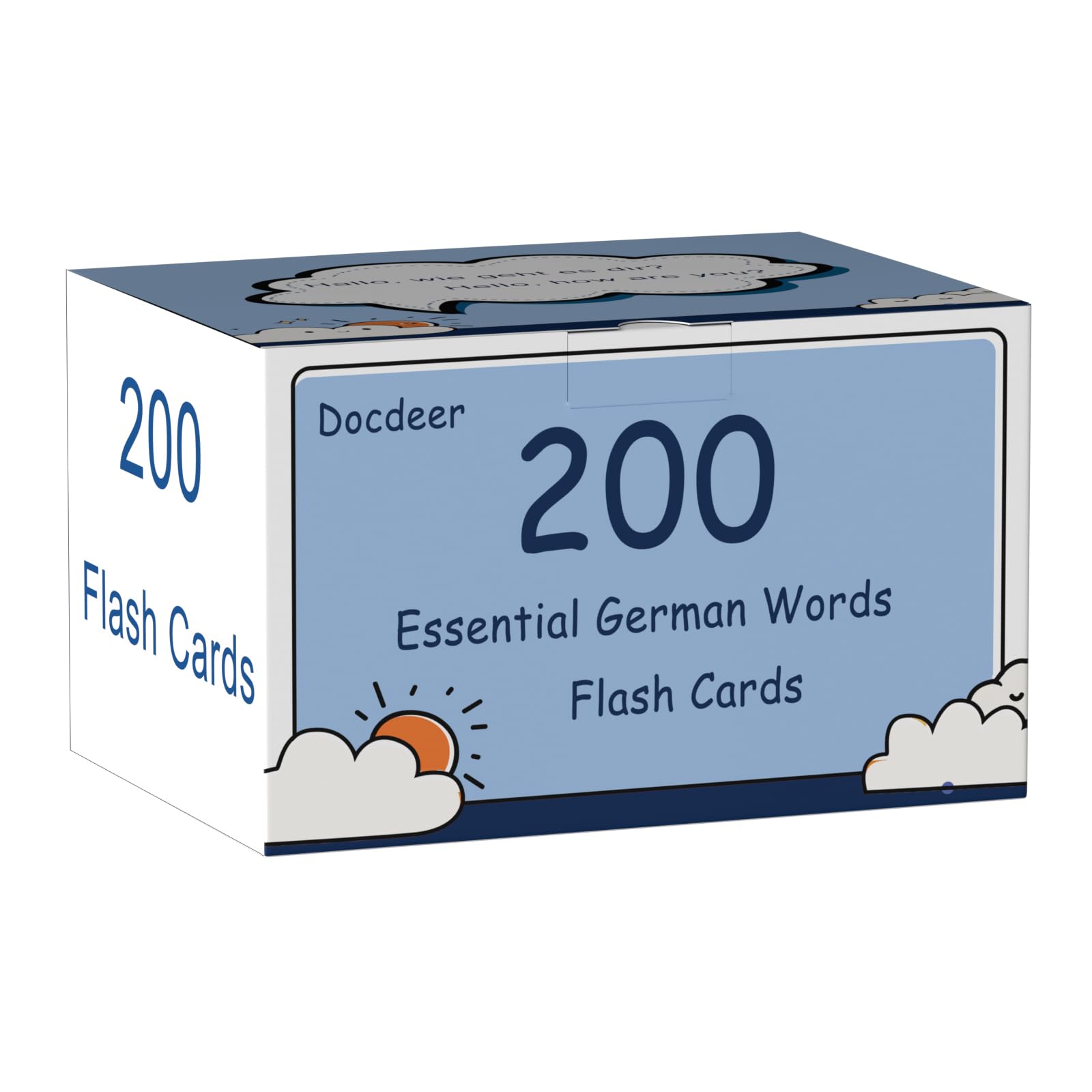 200 Essential German Words Vocabulary Flash Cards Flashcard for Beginners Adults | Learn German for Beginners Adult