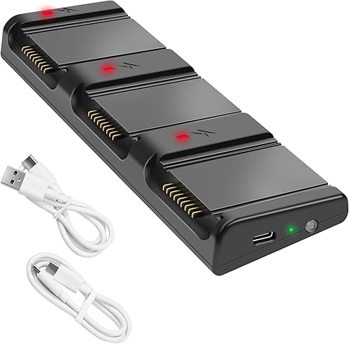 Hanatora Hub de cargador bidireccional para batería DJI Air 3,Almacenamiento de carga de tres baterías en secuencia,Accesorios de dron de carga
