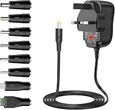 Zolt 12W Universal Power Adapter 3V 4.5V 5V 6V 7.5V 9V 12V Power Supply AC DC Adaptor for Household Electronics, 1000mA Max.