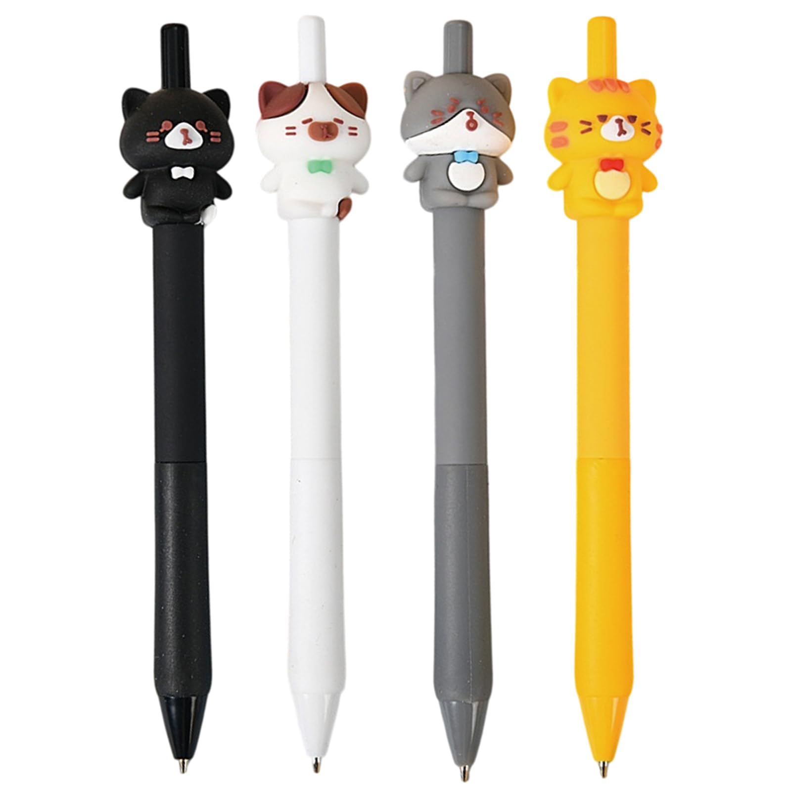Lot de 4 porte-mines mignons en forme de chat de 0,5 mm pour femmes, filles, hommes, garçons, fournitures scolaires (chat)