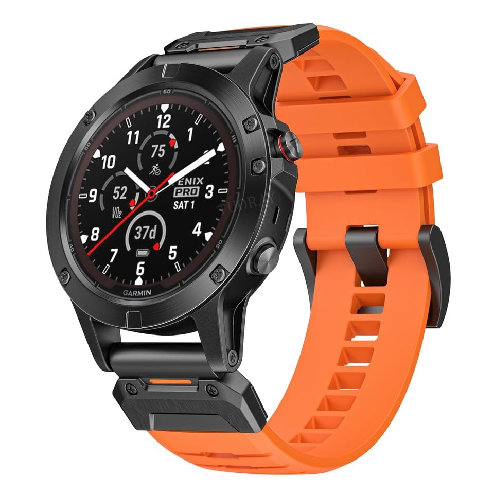 Bracelet silicone orange 26mm pour Garmin Fenix 7X Pro