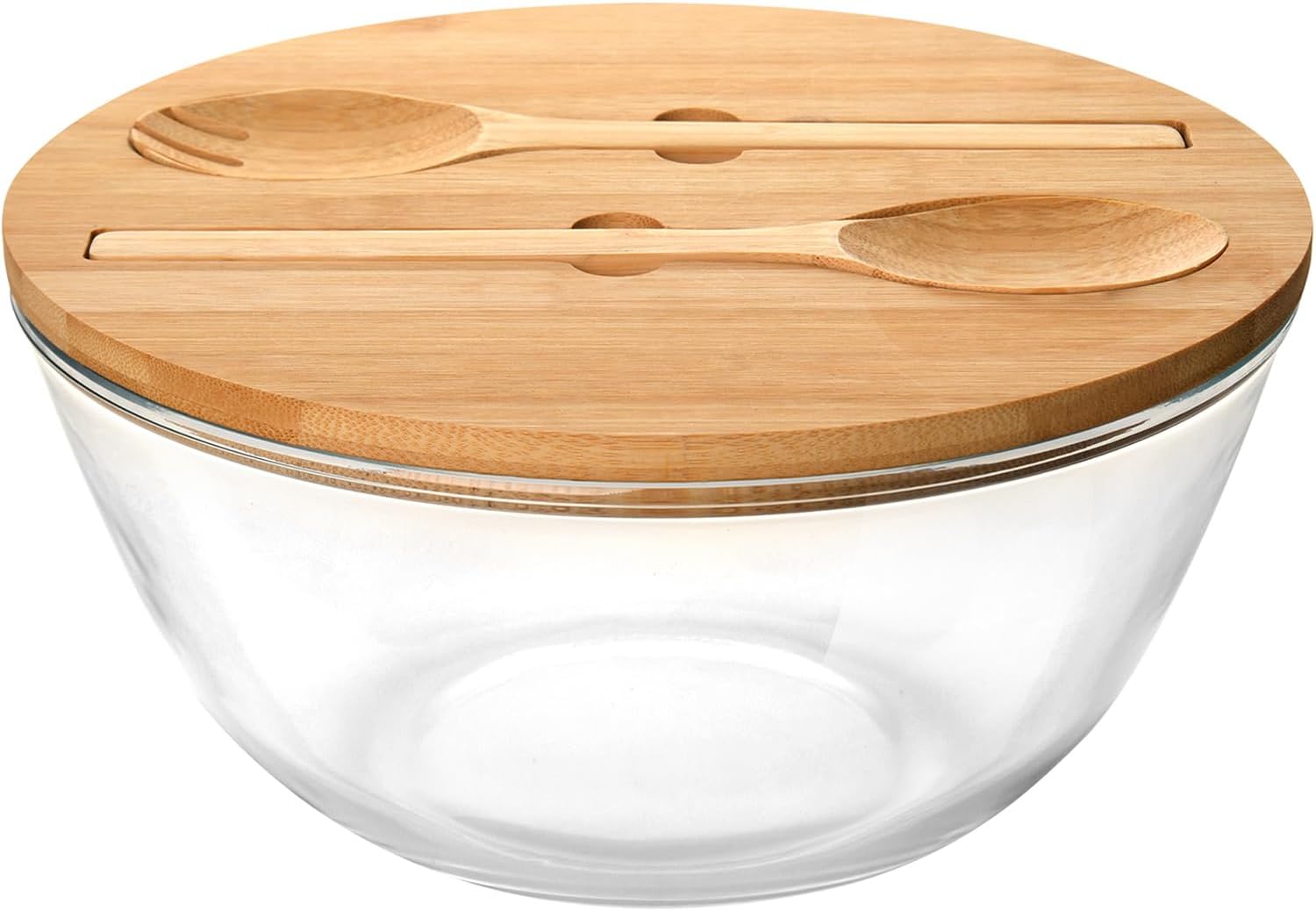 GEHE Glass Salad Bowl with Lid, 10.6Inch Large Trifle Bowl Glass Fruit Bowl, 4.7 Quart Large Capacity Serving Bowls for Salad, Pasta, Fruit, Dessert Display Cake, Microwave Safe - Image 8