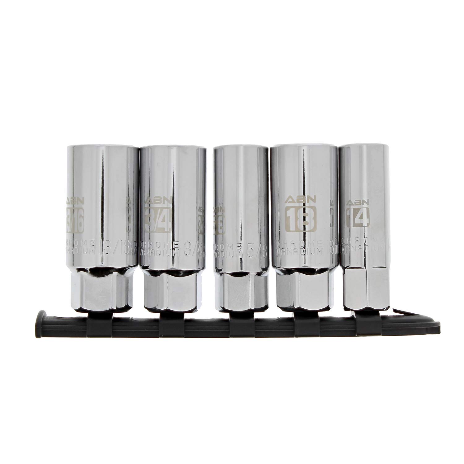 ABN 3/8 Inch Drive SAE and Metric Spark Plug Socket Set 6 Pt Spark Plug