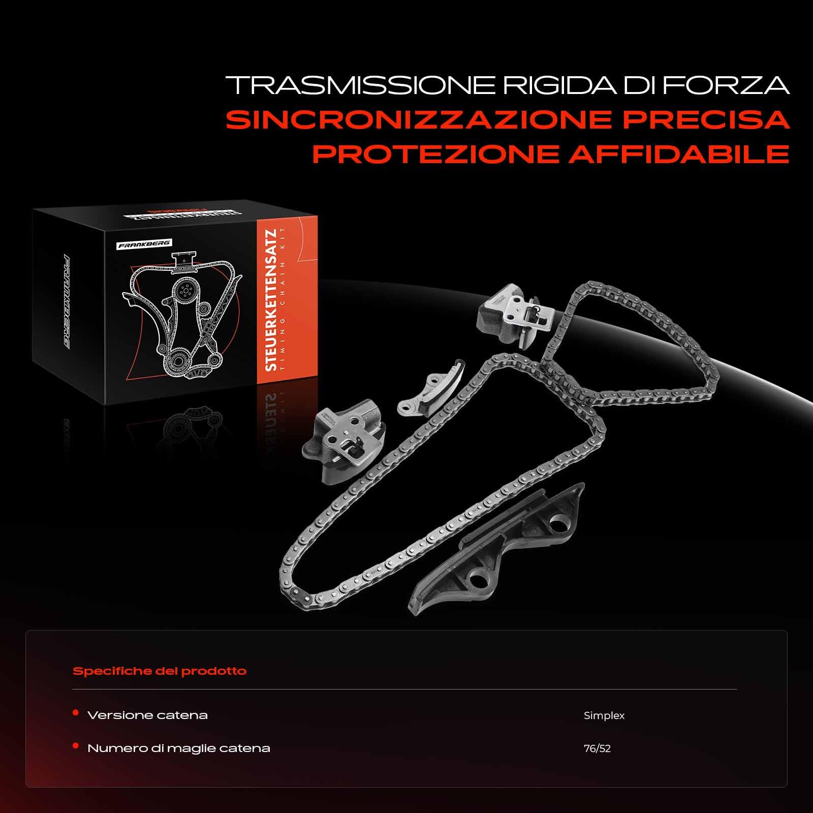 Frankberg Kit catena di distribuzione TC0240K | Compatibile con: Micra II K11