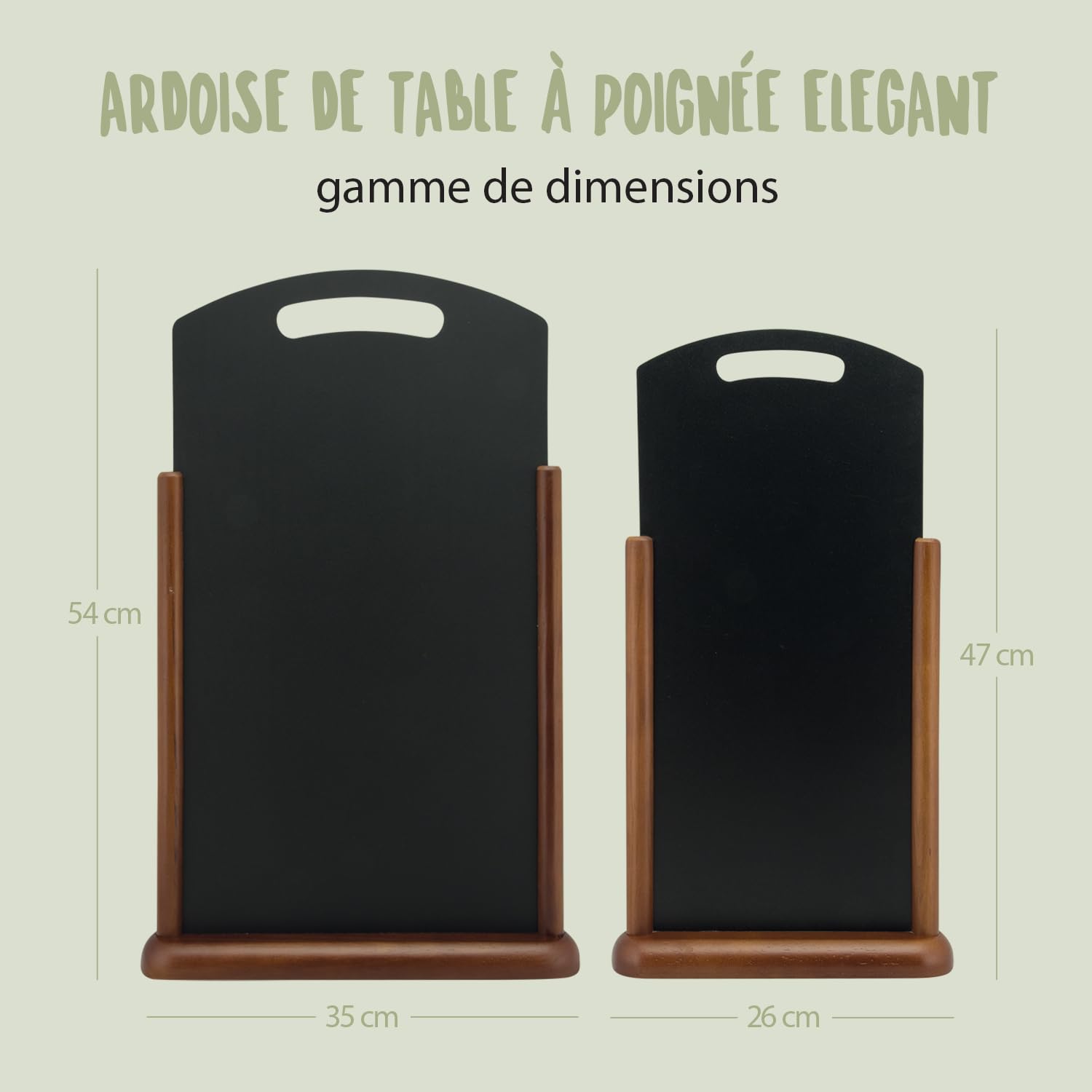 SECURIT - Tableau de Table - Ardoise Porte-Menu Double-Face Avec Poignée