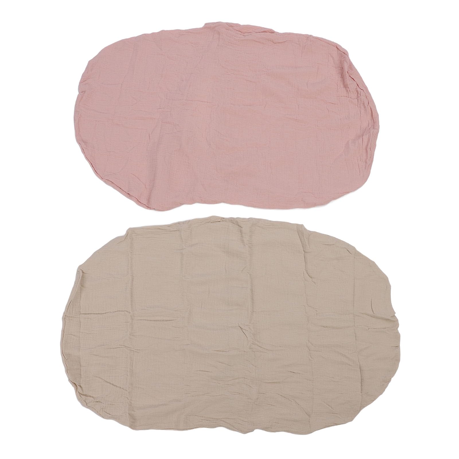Ymiko Soft Jersey Material Diaper Changing Pad Cover Set, Fits 32/34x16 Contoured Pads for Babies, Peachy Pink & Lt Gray, Sleeve Fits Most Standard Changing Pads, Suitable for (Cream
