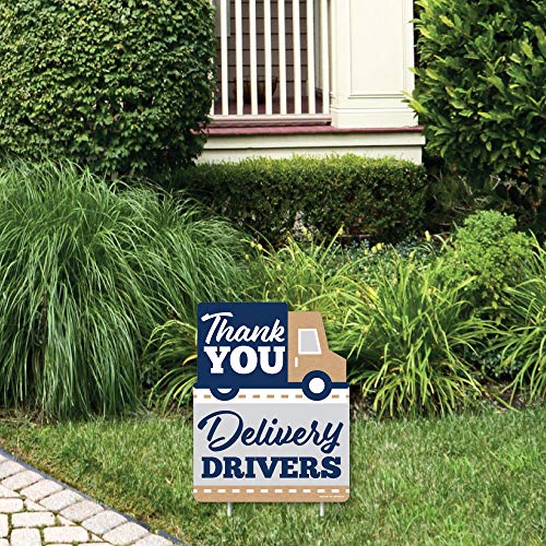 Big Dot of Happiness Thank You Delivery Drivers - Outdoor Lawn Sign - Appreciation Yard Sign - 1 Piece