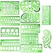 11 Piece Geometric Drawing Template Measuring Ruler, Transparent Green Plastic Ruler with Portable Plastic Bag for, for Studying, Designing and Building
