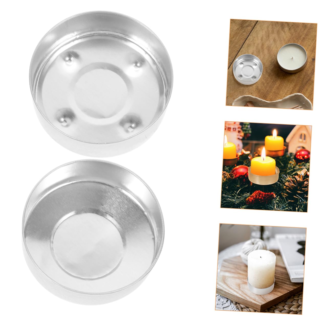 NUOBESTY 50pezzi Portacandele Alluminio Per Tea Light Contenitori Resilienti e Riutilizzabili Per Decorazioni Festive e Atmosfere Romantiche