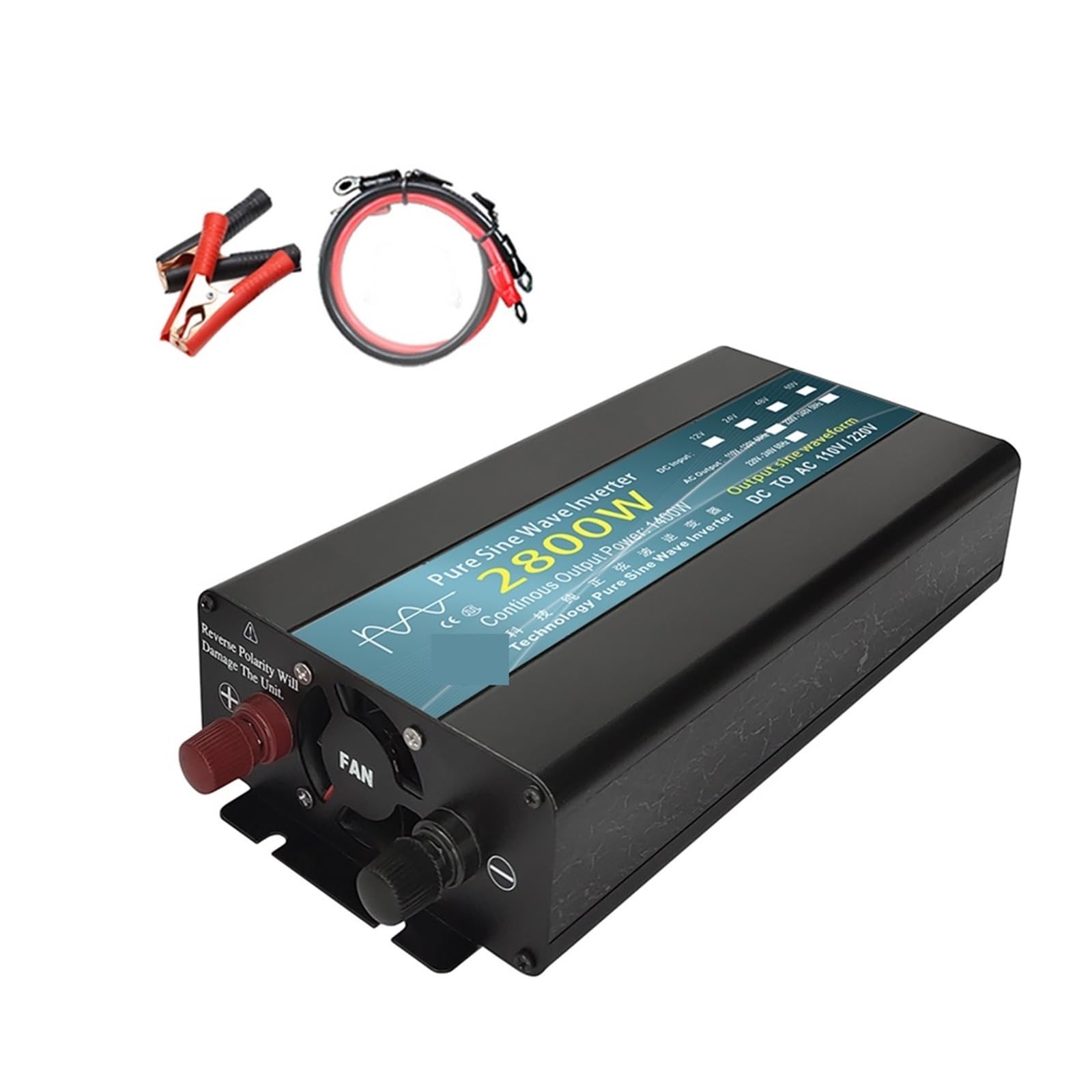 CUDTAPI Inverter 12V 24V 1000W 1600W 2000W 2800W Pure Sine Wave Inverter Power Converter Solar Inversor 12V To 220 Transformer LED(2800W,60V)