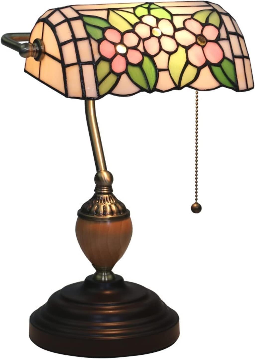 Desk Lamp Bank Baroque Style Stained Glass Lampshade Bedside Table lamp