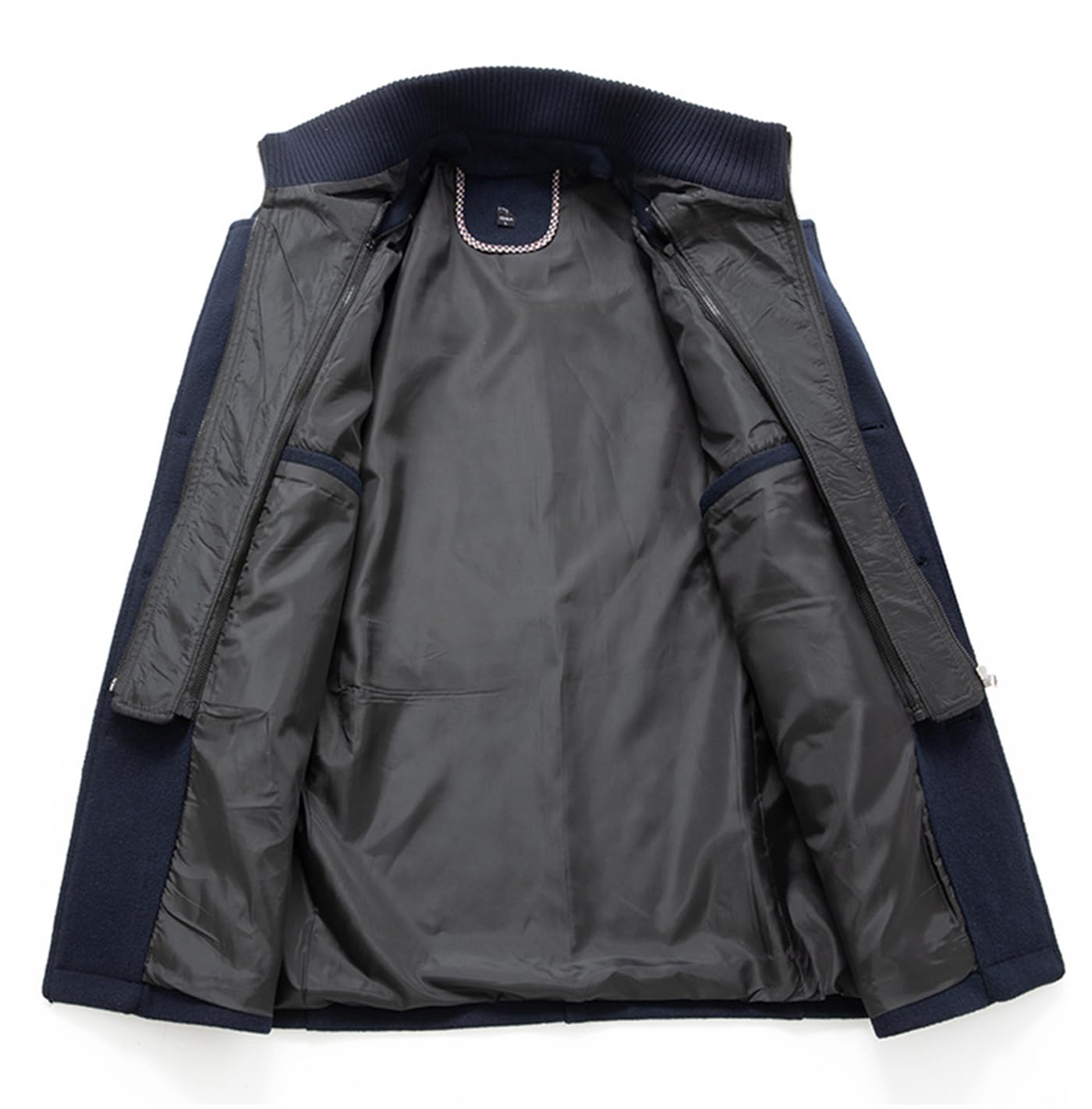 Manteau d'hiver en laine pour homme, manteau long trench pour homme, manteau d'hiver, manteau long, veste chaude en laine avec revers décontracté, manteau en cachemire uni, manteau court en