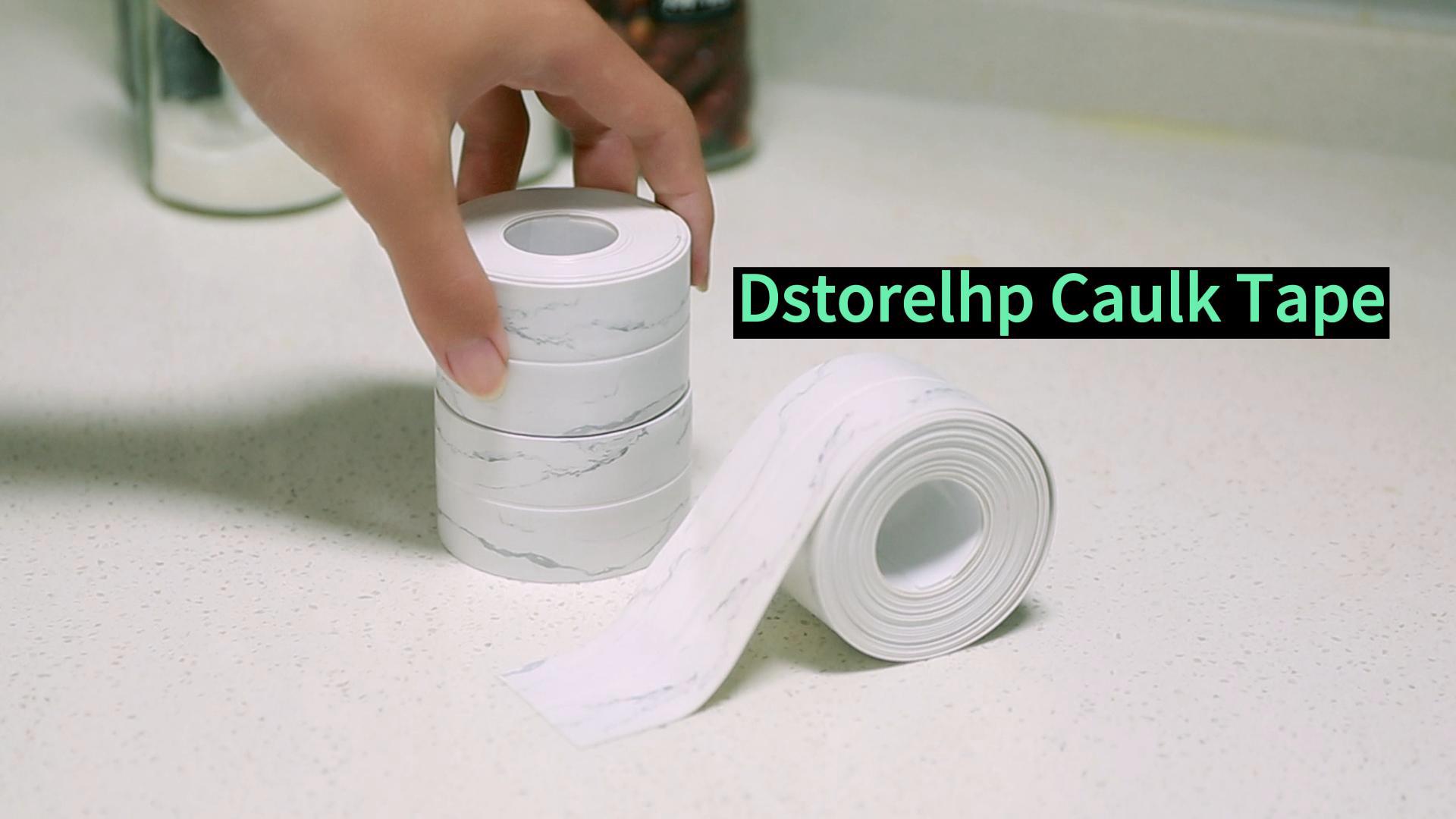 Image of Dstorelhp 2PCS Caulk Tape for Bath & Kitchen, White, 1.5 inch x 10.5Ft | Waterproof, Self Adhesive, Peel and Stick, For Countertop Bathroom Toilet Bathtub Sink Shower Wall Trim, Easy to Install