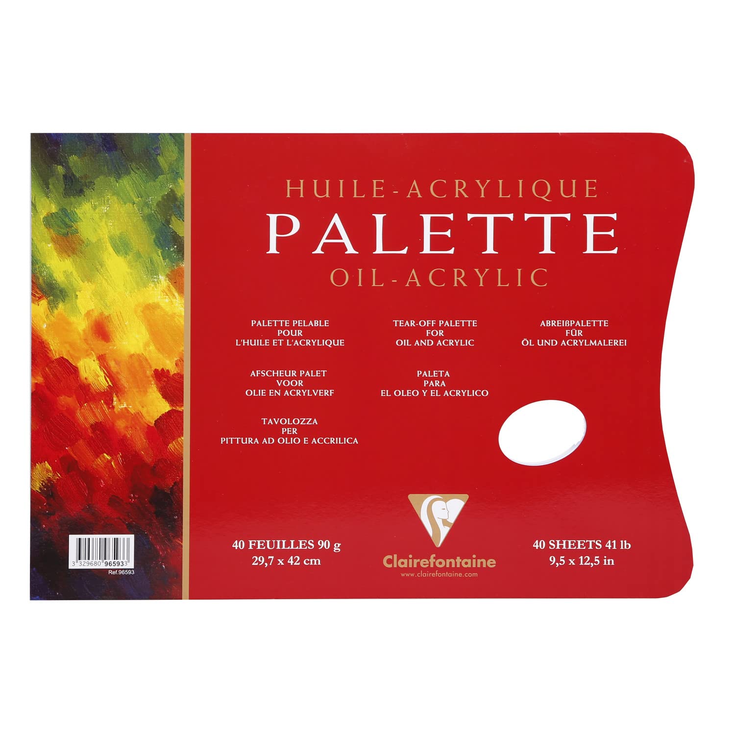 Clairefontaine 96593C paleta klejona z 3 stron. do 42 cm 90 g 40 arkuszy