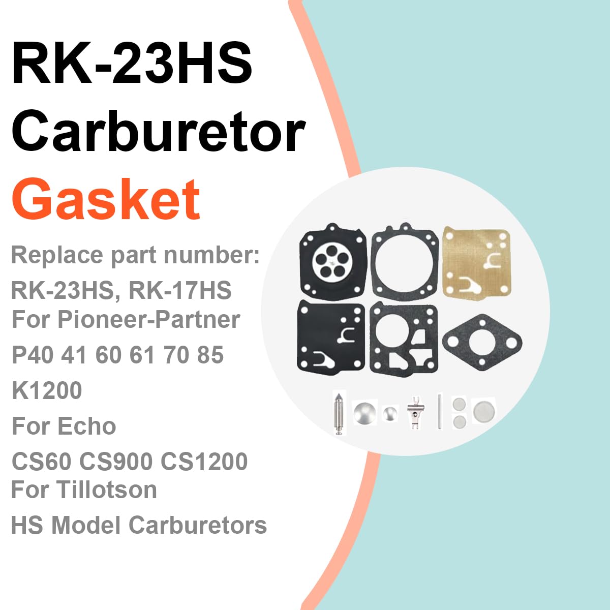 ZAMDOE Carburetor Carb Rebuild Repair Kit for Tillotson RK-23HS RK23HS RK-17HS for Husqvarna 61 266 268 272XP 281 181 for Jonsered 625 630 XL SXL915 X-12 261 350 481 482 Chainsaw - Image 4