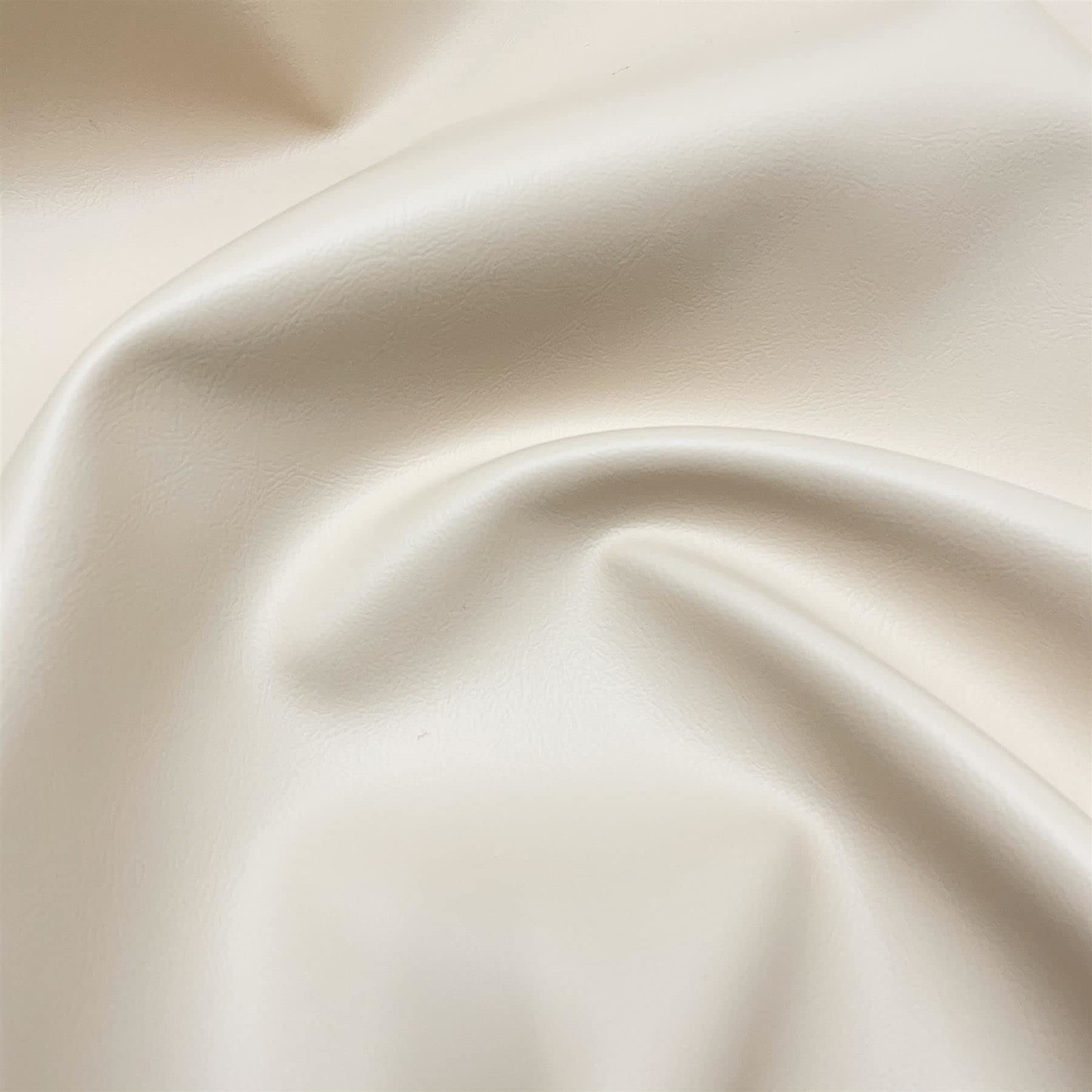 Fire Retardant Faux Leather Thick Leatherette Vehicle Restoration Sofa Upholstery Fabric - Suitable for Domestic and Commercial use - Ivory - 5 Metres