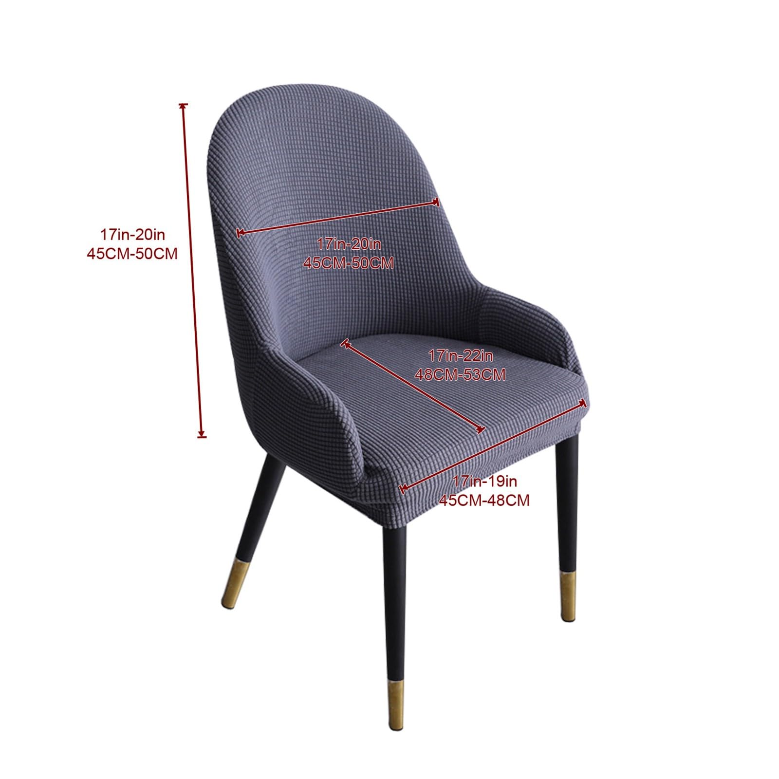 Stuhlhussen mit Gebogener Rückenlehne und Armlehnen,Esszimmer Stuhlhussen 1/2/4/6er-Set,rutschfest und Strapazierfähig,für Wohnzimmer Schlafzimmer Büro Schminktisch(Dark Gray,4 Set)