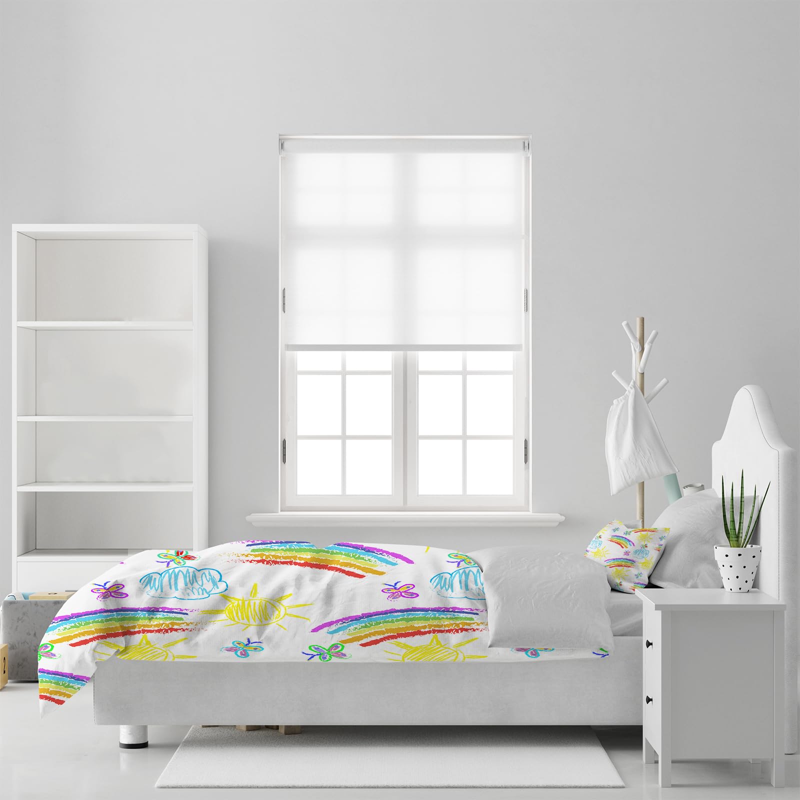 PORJDN Rainbow Girls' Children's Bedding Set, Pillowcase 90 x 190 cm, Duvet Cover 40 x 60 cm - Image 4