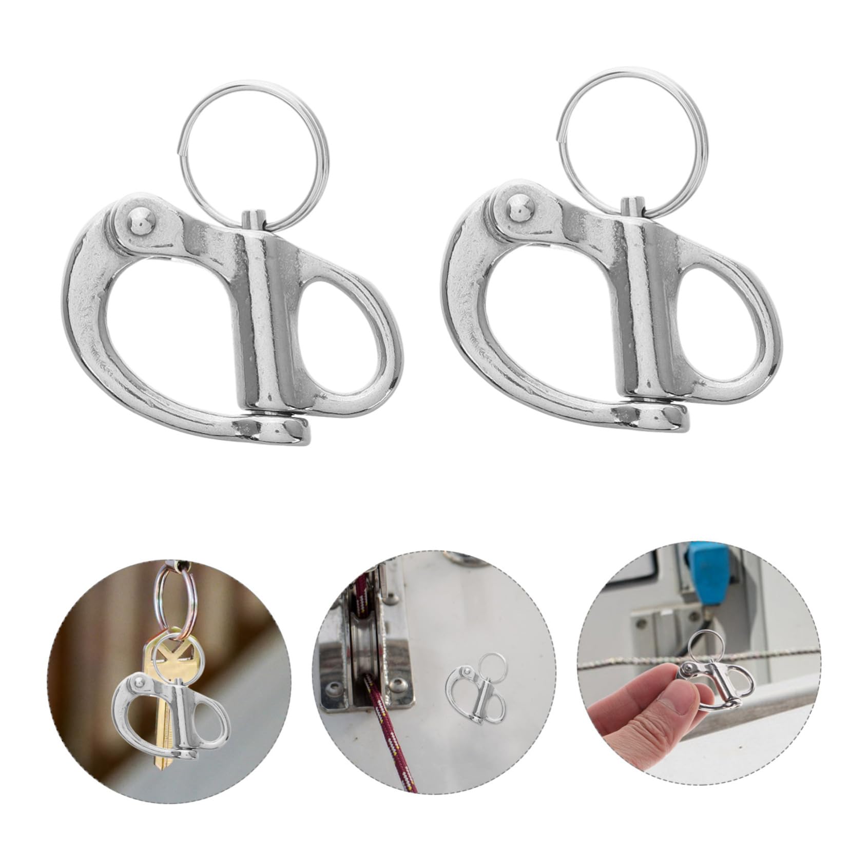 Toyvian 2pièces Mousqueton à Vis INOX Pivotant Marine Manille à Goupille pour Voilier Gréement De Déverrouillage Rapide