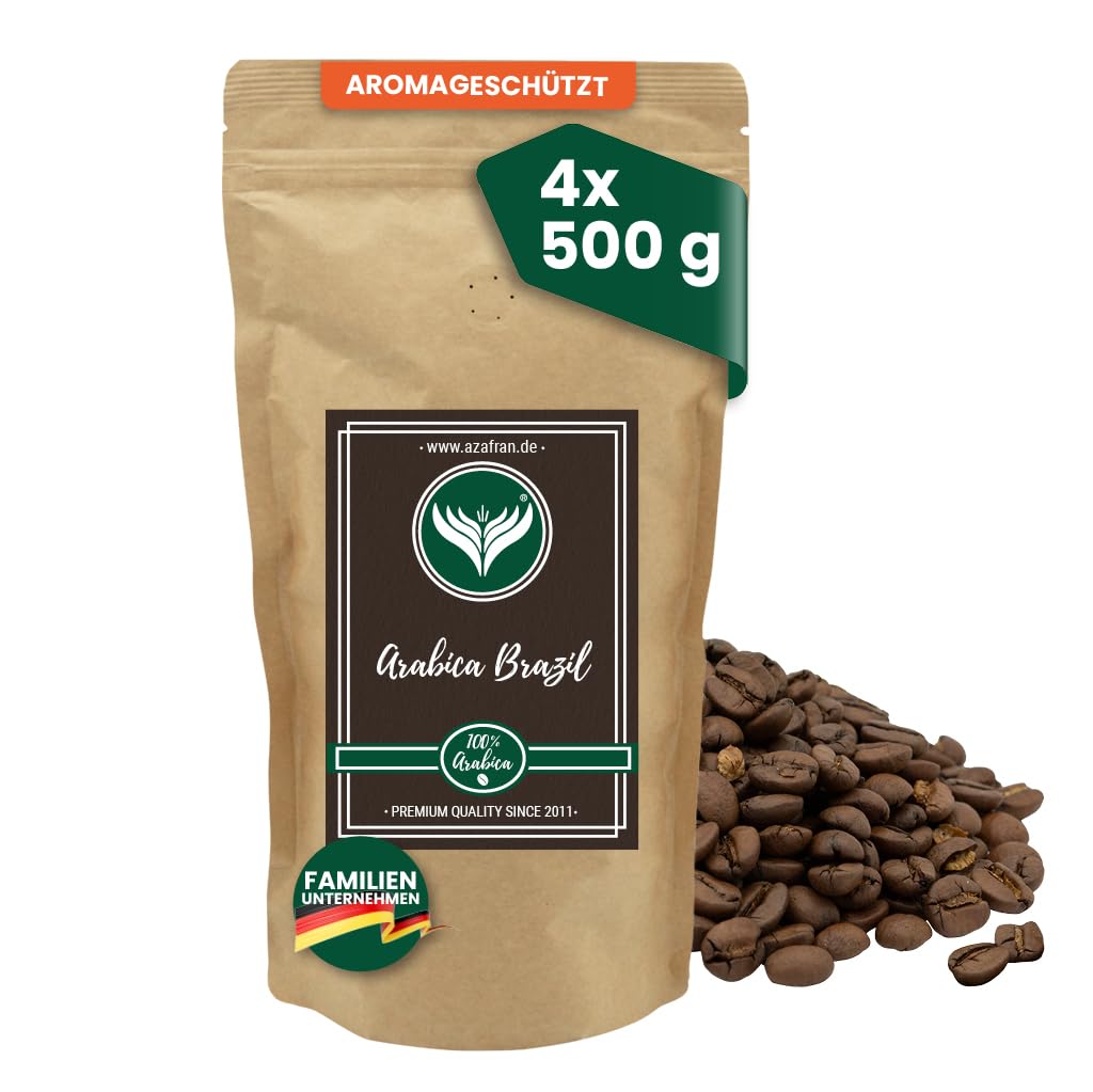 Azafran Kaffeebohnen 100% Arabica Brasilien hell mild 2kg