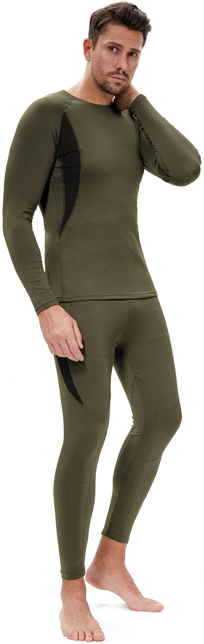 BenBoy Biancheria Intima Termica Uomo Set di Biancheria Funzionale Intima Traspirante Base Layer Invernale Termiche Abbigliamento Termico Intimo per Sci Ciclismo Corsa