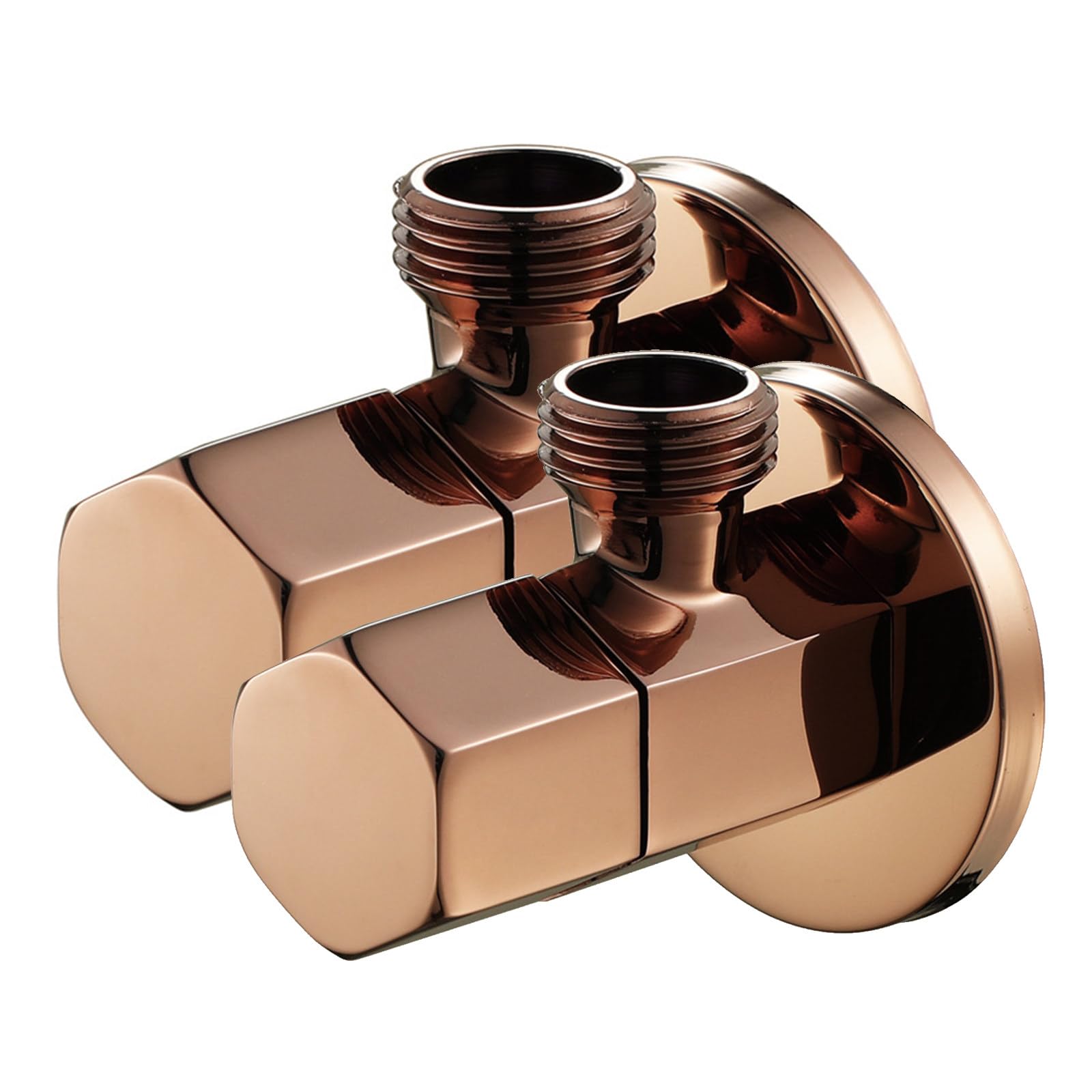 Billg Llave de Escuadra, Llave de Paso Agua, 2 Piezas Válvulas de Parada, Válvula de Grifo con Función de Cierre Rápido, Ideal para Baños de Casa, Naves, Bares o Restaurantes, 1/2" - 3/8"
