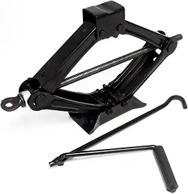 Macaco Sanfona Automotivo Universal Aço Reforçado Portátil com Manivela Manual Suporte Elevação Veicular Preto Antiferrugem Compacto para Carro SUV Sedan Hatch
