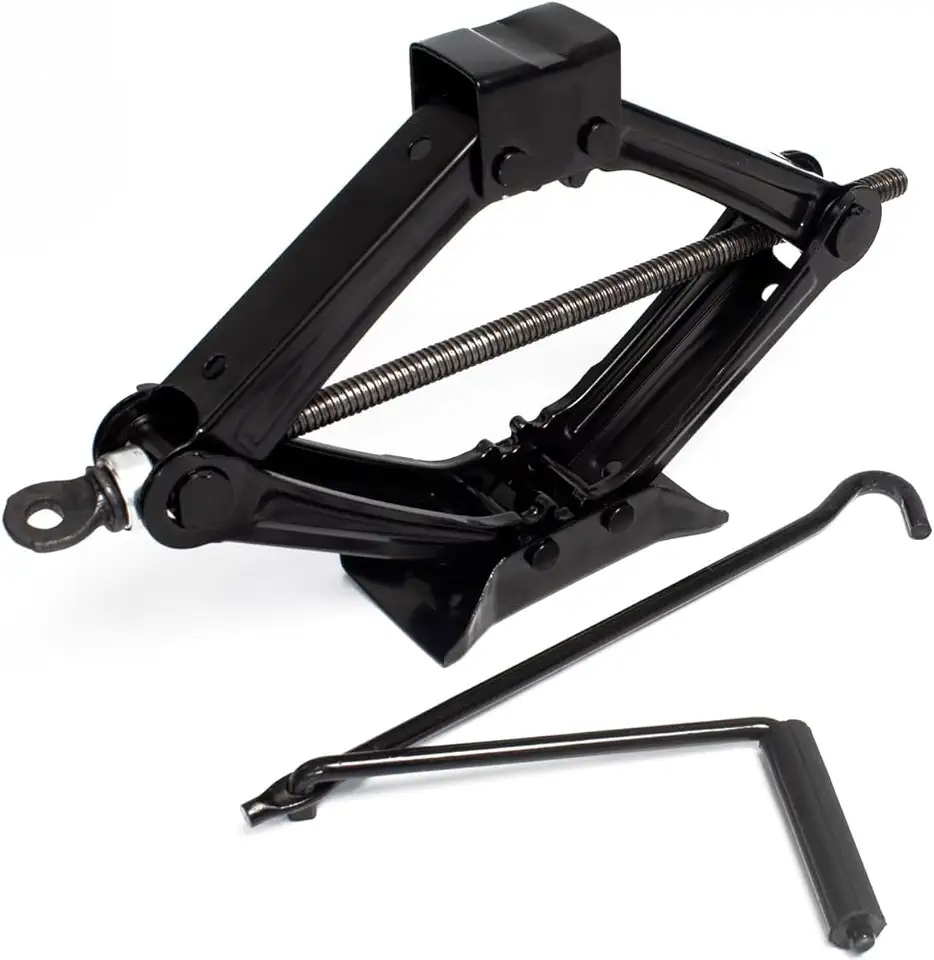 Macaco Sanfona Automotivo Universal Aço Reforçado Portátil com Manivela Manual Suporte Elevação Veicular Preto Antiferrugem Compacto para Carro SUV Sedan Hatch