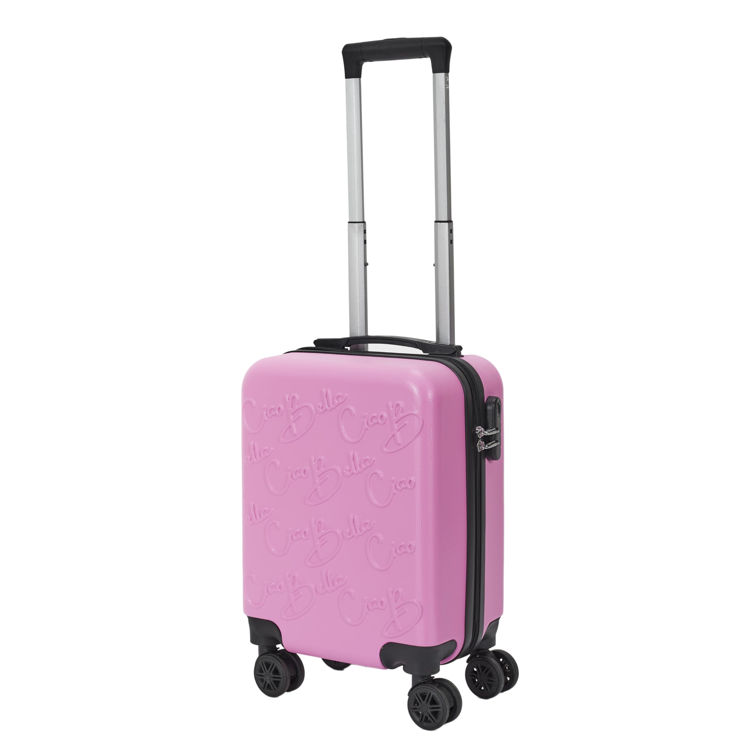 JET LAG, VO00071, Valigia Cabina in Rilievo Rosa 29L, Valigia cabina compatta e spaziosa, Guscio rigido in ABS, Ruote pivotanti a 360°, Maniglia retrattile, Lucchetto di sicurezza