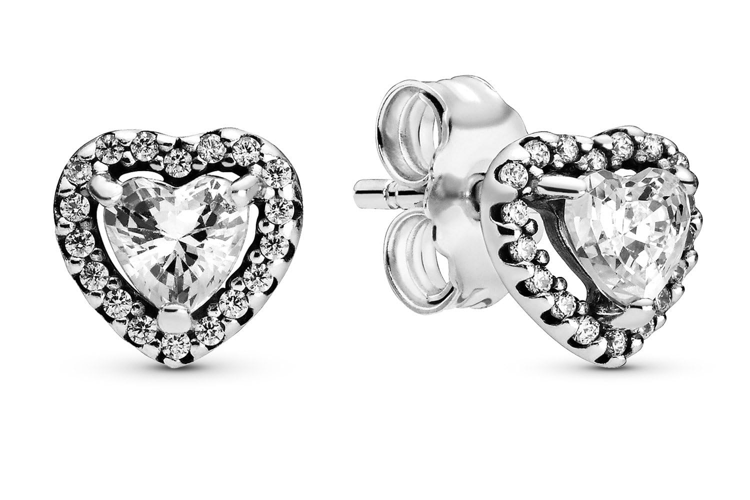 PANDORA Set di gioielli da donna, collana e orecchini a forma di cuore rialzato, argento con zirconi cubici scintillanti, idea regalo romantica 28510